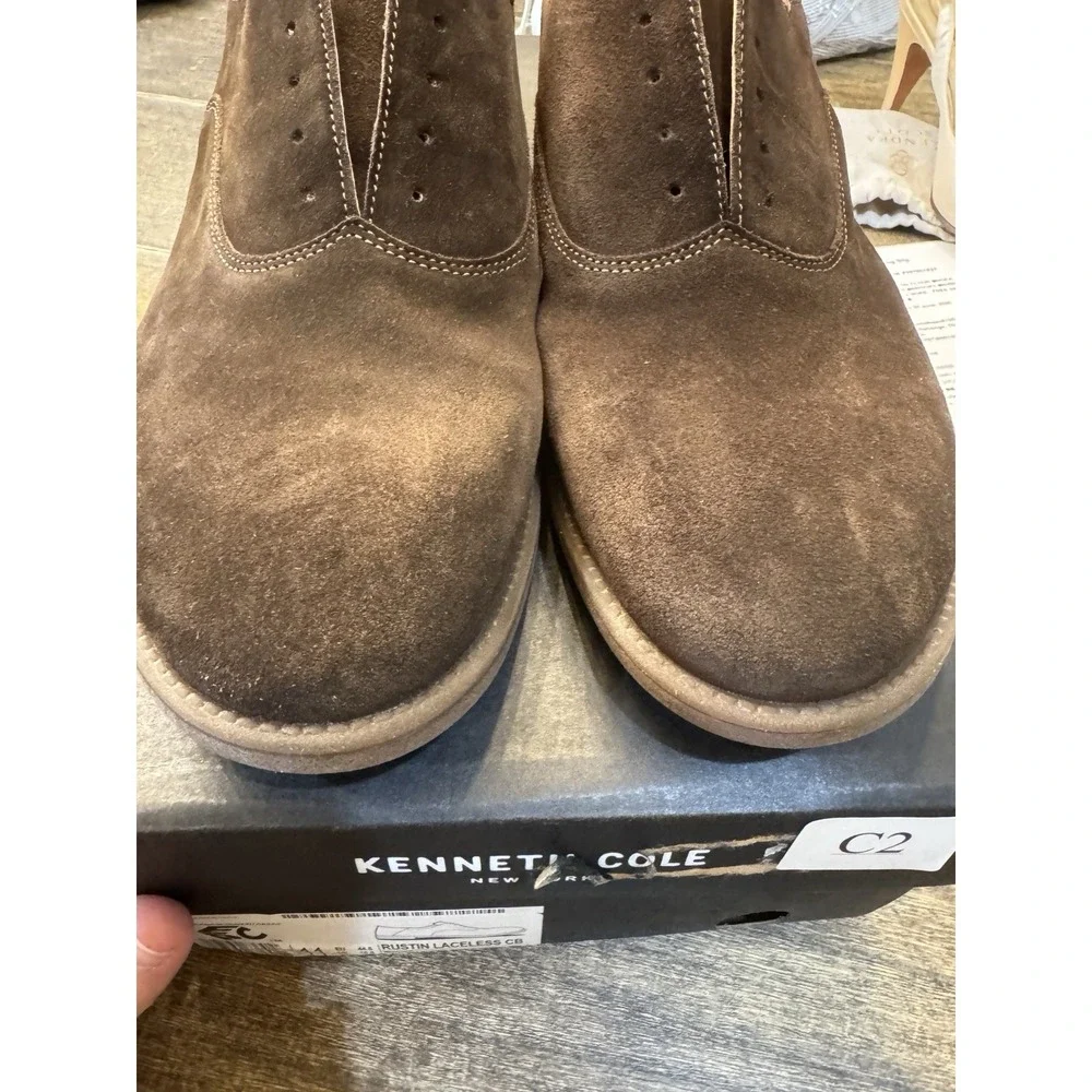 Kenneth Cole New York Men's Rustin Laceless‎ Cb Oxford Size 11 Suede Brown